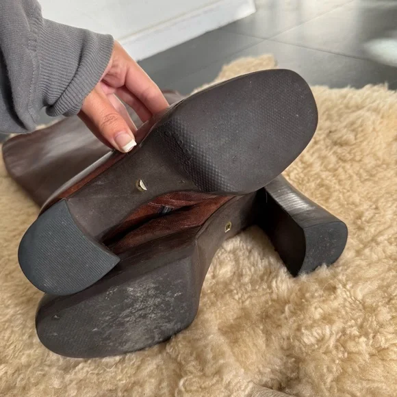 Miu Miu Dark Brown Heeled Boots - Picture 3 of 12